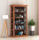 MoonWooden Solid Sheesham Wooden Bookshelf | Book Shelf Cabinet for Home & Office Living Room